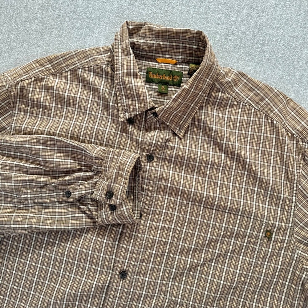 Timberland Button Down Shirt Mens XL Plaid Long‎ Sleeve Flannel Casual Outdoor